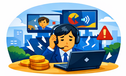 回線は導入したが、Web会議が不安定